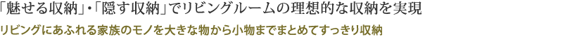 「魅せる収納」・「隠す収納」でリビングルームの理想的な収納を実現