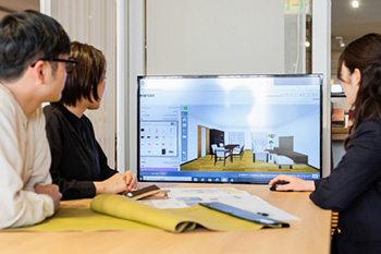 レイアウトの相談の様子