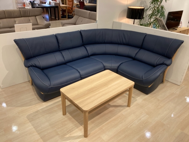 カリモク　ソファ  ブルー　W47 カリモク ソファ ブルー W47