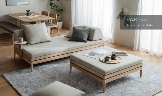 決算セール 定価80万円程 カリモク UU40 ワイドカウチソファ ソファ 2人掛け（大・左） UU4069 ダークネイビー