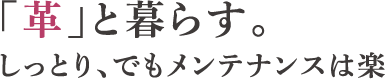「革」と暮らす。しっとり、でもメンテナンスは楽