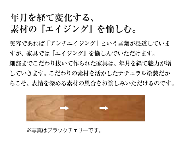 年月を経て変化する、素材の「エイジング」を愉しむ。