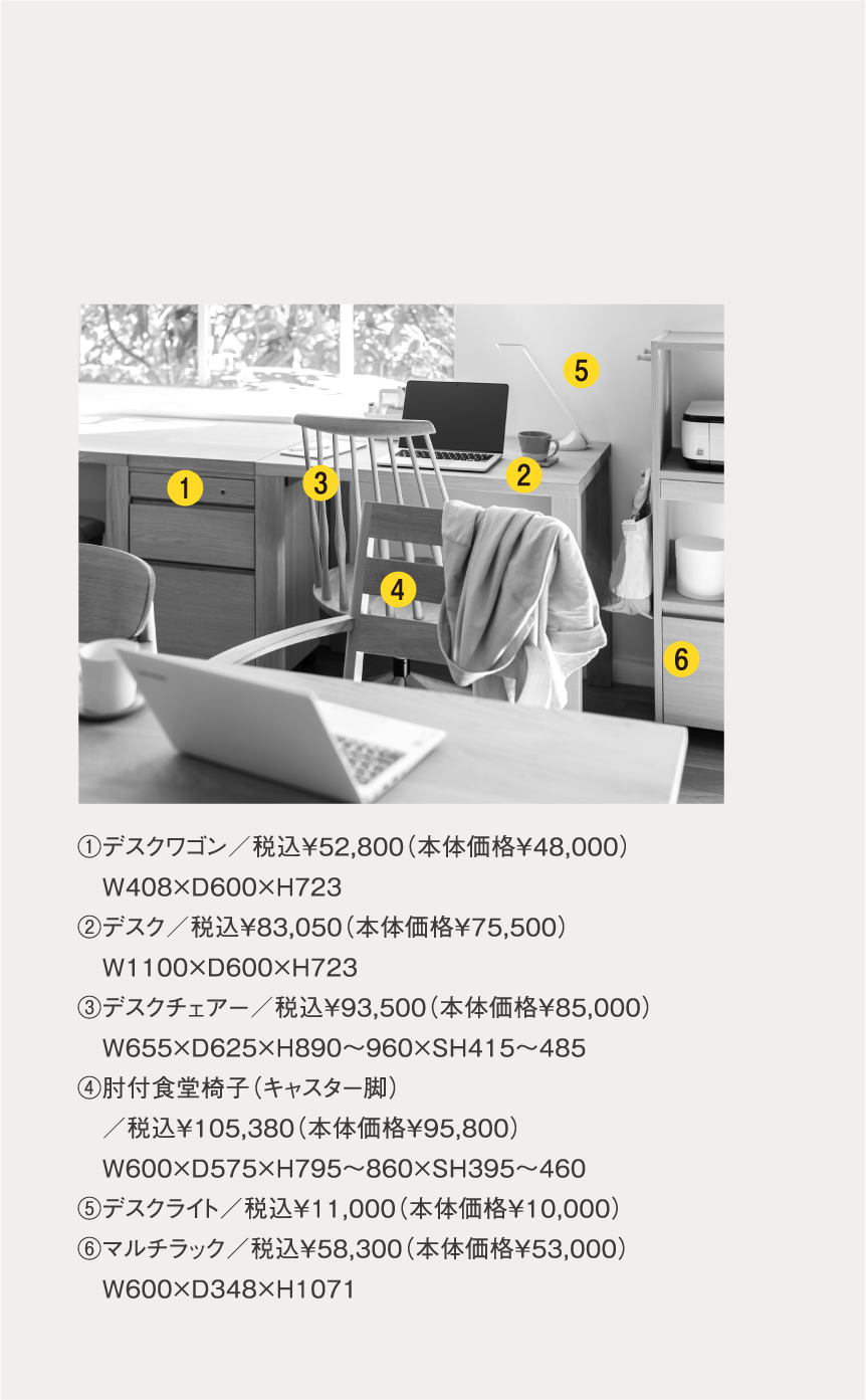 テレワークを快適にするダイニングチェアーイメージの商品の詳細