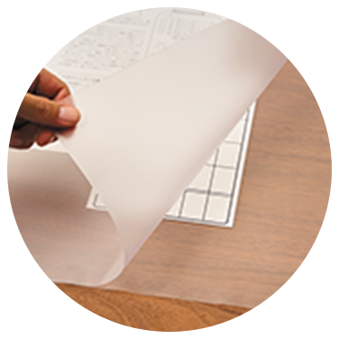 カリモクオリジナルデスクマットのアップ写真