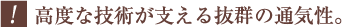 高度な技術が支える抜群の通気性。