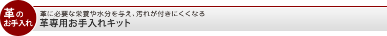 革に必要な栄養や水分を与え､汚れが付きにくくなる革専用お手入れキット