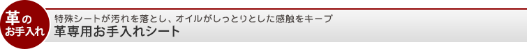 特殊シートが汚れを落とし、オイルがしっとりとした感触をキープ革専用お手入れシート