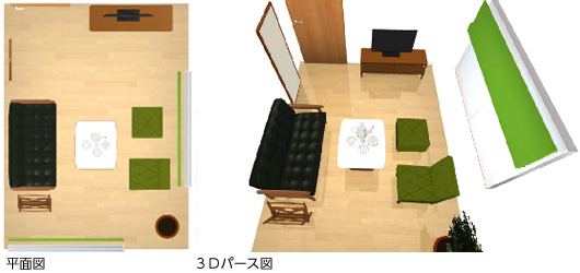 平面図と３Ｄパース図