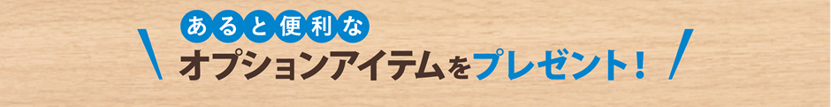 あると便利なオプションアイテムをプレゼント!