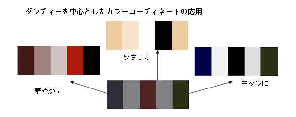 �_���f�B�[�𒆐S�Ƃ����J���[�R�[�f�B�l�[�g�̉��p