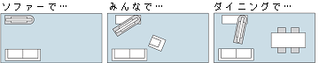 ソファーで・・・みんなで・・・ダイニングで・・・
