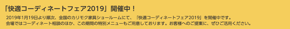 「快適コーディネートフェア2019」開催中のご案内