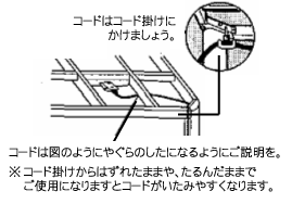 コードはコード掛けにかけましょう
