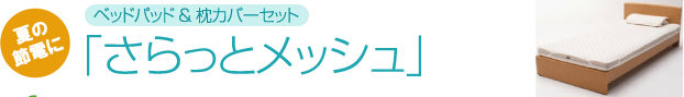 ベッドパッド&枕カバーセット 「さらっとメッシュ」