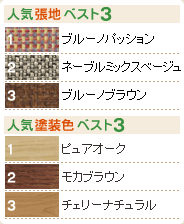 人気張地・塗装色ベスト3