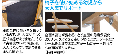 椅子を使い始める幼児から大人までサポート