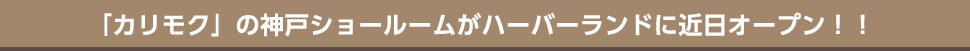 「カリモク」の神戸ショールームがハーバーランドに近日オープン！！