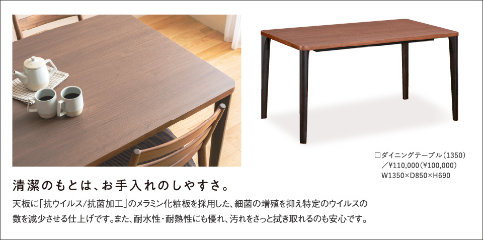 清潔のもとは、お手入れのしやすさ。